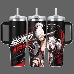 Dandadan Seiko Ayase Speed Demon Racing 20oz/40oz Stainless Steel Insulated Tumbler, Straw Lid Included, 40oz Handle Option, Anime Travel Cup Gift