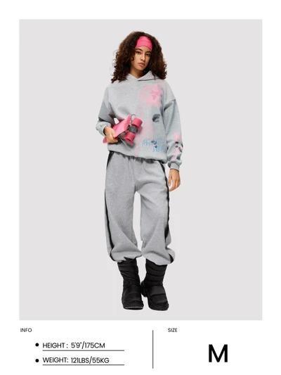 Aelfric Eden Wide Leg Sweatpants Women Baggy Graffiti Heart Lounge Pants with Pockets