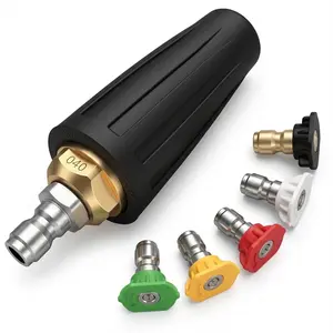 Turbo Nozzle Pressure Washer Pressure Washer Tips 1/4" Quick Connect with 5 Power Washer Nozzle Tips Kit Multiple Degrees (0, 15, 25, 40, 65, Rinse1)