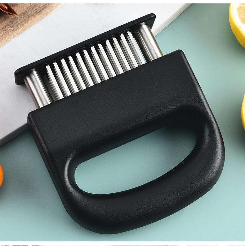 Stainless Steel 48-Pin Tenderizer with Auto Rebound Quickly Tenderizes Meat Sous Vide Tool for Beef Tenderloin Chicken Wings