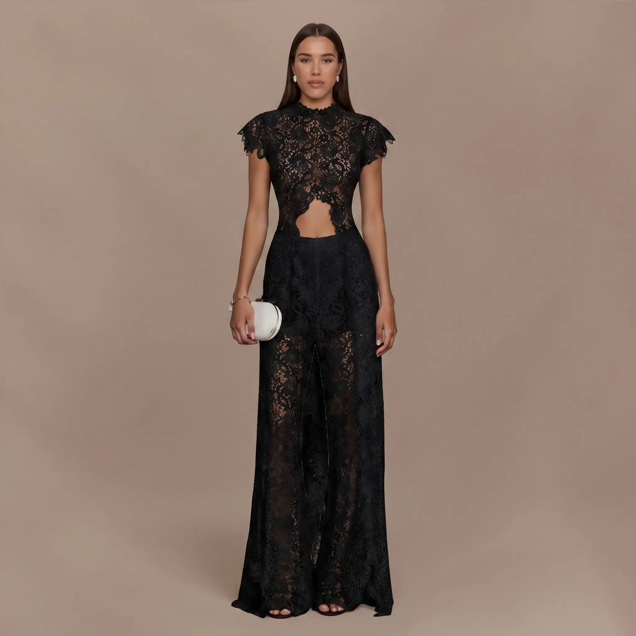 LikeMyChoice Boho Short-Sleeve Shirt & Wide-Leg Pants Luxury Resort Wear 2-Piece Outfit Satin Fabric Women's Lounge Set for Vacation Vibe Clothes Suits