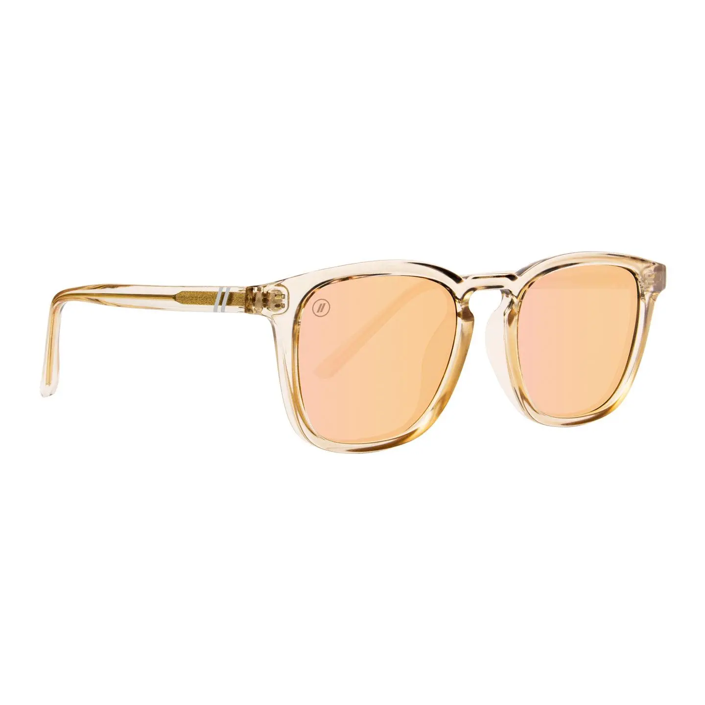 Sydney Lakey | Blenders Eyewear | Motion Polarized Sunglasses Crystal Almond Oil Frame Gold Temples Unisex Medium Large UV Protection