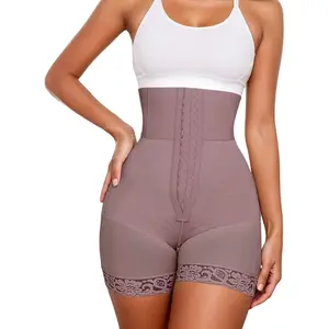 Tummy Control Shapewear for Women Strapless Fajas Colombianas Body Shaper Shorts Butt Lifter with Zipper Crotch natural look plus  curves Beige Basic