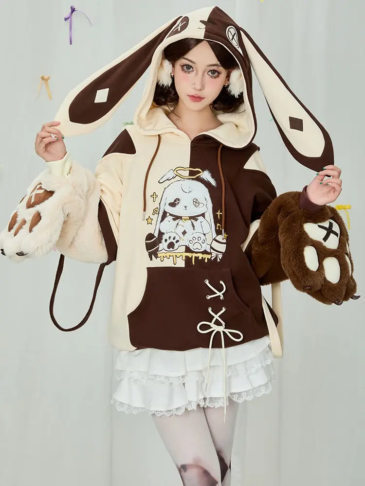 Micotaku Easter Bunny Paw Hoodie Daily Wear