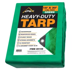 Heavy Duty Green Tarp - 5 MIL Multipurpose UV Resistant Tarp