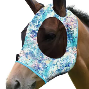 Harrison Howard Super Comfort Stretchy Fly Mask Large Eye Space with UV Protection Soft on Skin with Breathability Pastel Mix