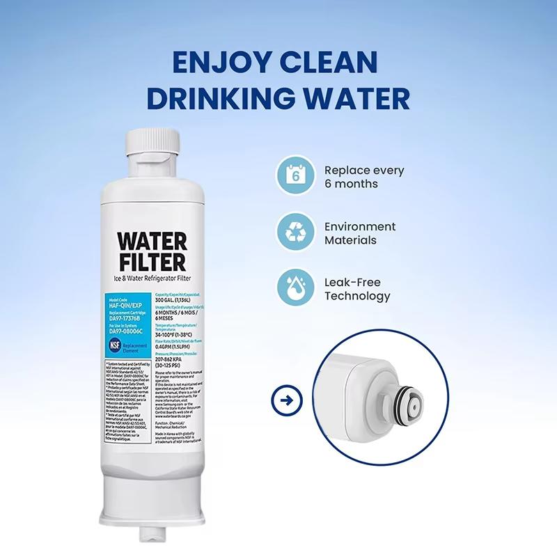 DA97-17376B Replacement for Samsung HAF-QIN/EXP, DA97-08006C, RF28R7351SG, RF28R7201SR, RF28T5001SR, RF24R7201SR, RS27T5200SR, RF23M8590SG, RWF4200A Refrigerator Water Filter, 2 Pack