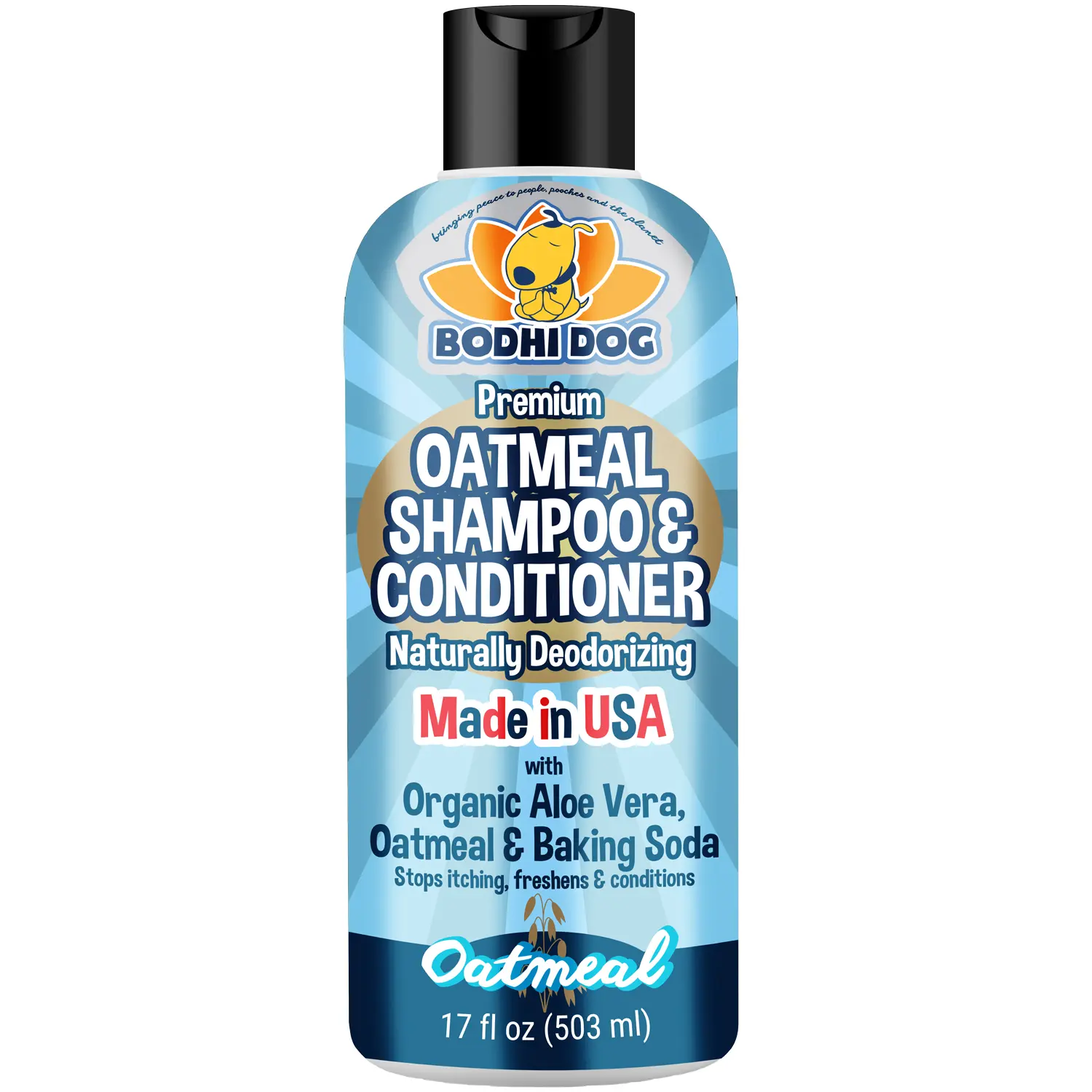 Oatmeal Shampoo & Conditioner | Naturally Deodorize Pets with Organic Ingredients | Soothes and Moisturizes Dry, Itchy Skin | Made in USA by Bodhi Dog