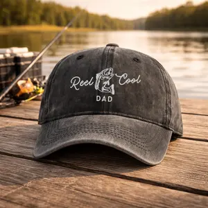 Embroidered Dad Fishing Hat, New Dad Gift, Pregnancy Announcement New Dad, Christmas Gift for Dad, Reel Cool Dad, Fathers Day Gift