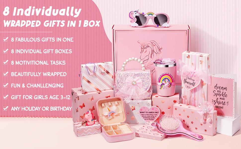 Unicorn Easter Gifts Basket Set with w/Positive Affirmation Cards & Empower Challenge , Unicorn Toy Classroom Exchanges gifts Birthday Gift for Daughter, Niece, or Friend