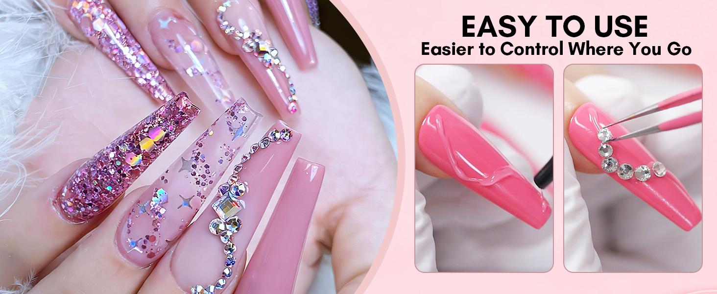 Makartt Nail Rhinestone Glue Set, Gel Nail Glue for Rhinestones for 3D Design Super Strong Adhesive Nail Gem Glue for Valentine's Day Nail Art Jewel Crystal Beads Diamonds 15ml&8ml Cured Need Nail Care Nail Polish Makartt Nail Rhinestone Glue Set, Gel Nail Glue for Rhinestones for 3D Design Super Strong Adhesive Nail Gem Glue for Valentine's Day Nail Art Jewel Crystal Beads Diamonds 15ml&8ml Cured Need Nail Care Nail Polish