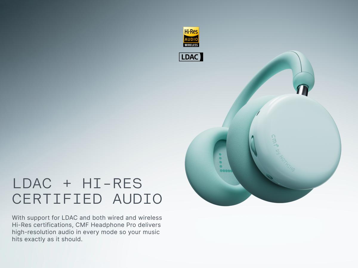 CMF Headphone Pro Wireless Modular Over-Ear Headphones with ANC, Hi-Res LDAC, 100H Battery & Fun Controls