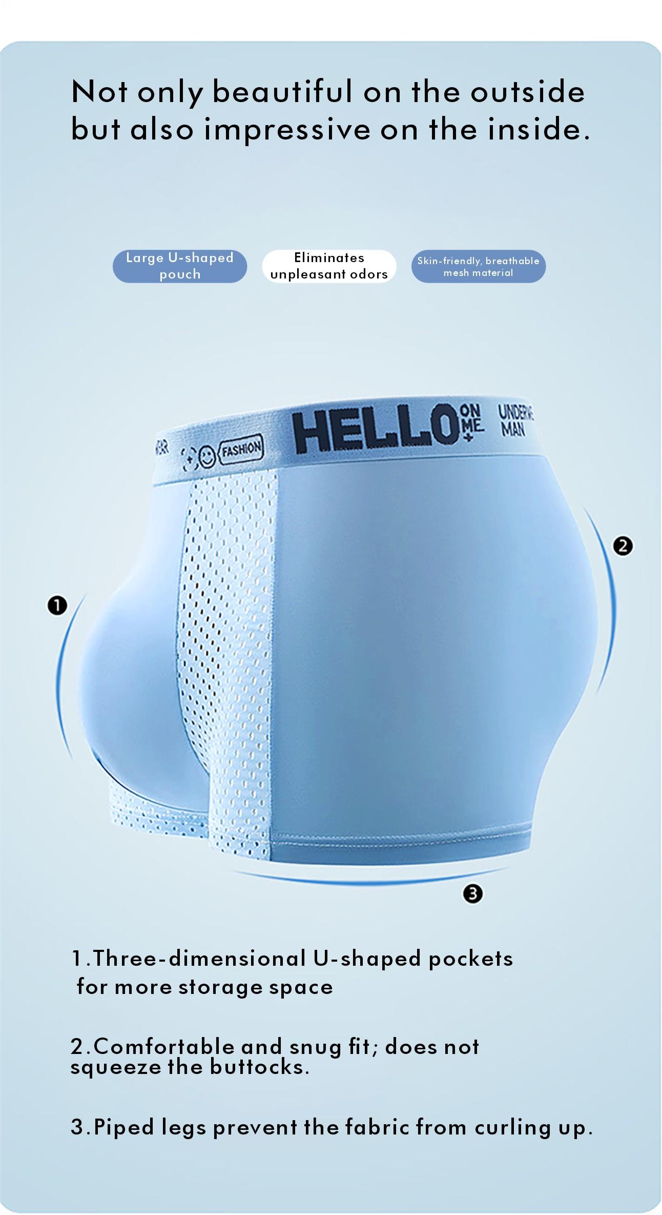xl Men's Letter Tape Boxer Brief, BreathableComfortable Underwear for Daily Wear, Soft Clothesfor Men, Summer Underclothes