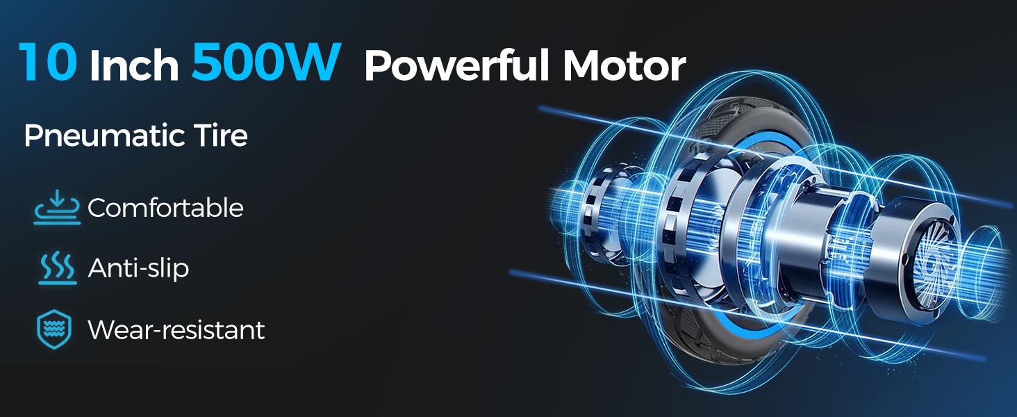 Electric Scooter 500W Motor for Adult with 10" Vacuum Big Tire, Max Speed 28MPH, Foldable & Portable EScooter for Commuting, Electric Kick Scooter with APP Control 36V 10.5AH Battery long Range Commuter Electric Scooter dual brake