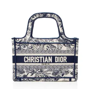Pre-owned Dior Canvas Tote Bags Toile De Jouy Mini Book Tote
