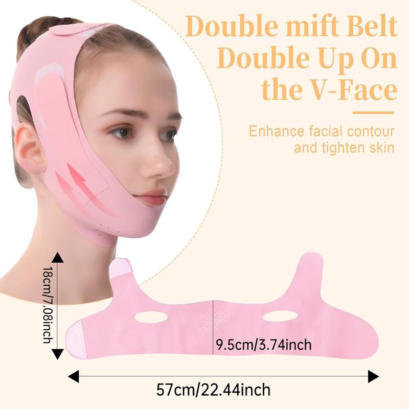 V Line Lifting Mask, Chin Strap for Sleeping, Reusable Double Chin Reducer, Jaw Exerciser, Face Slimming, Sagging Prevention, Medium