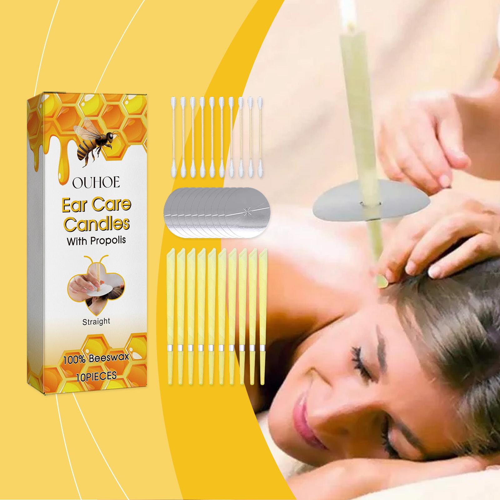 OUHOE Propolis Ear Candles – 10PCS Natural Beeswax Plug Candles for Ear Care, Relaxation & Stress Relief, Professional Spa-Grade Collection