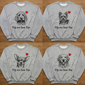 Personalized Pet Portrait Sweatshirt - Choose From 50 Dog Breeds - Cute Anti-Valentine Gift
