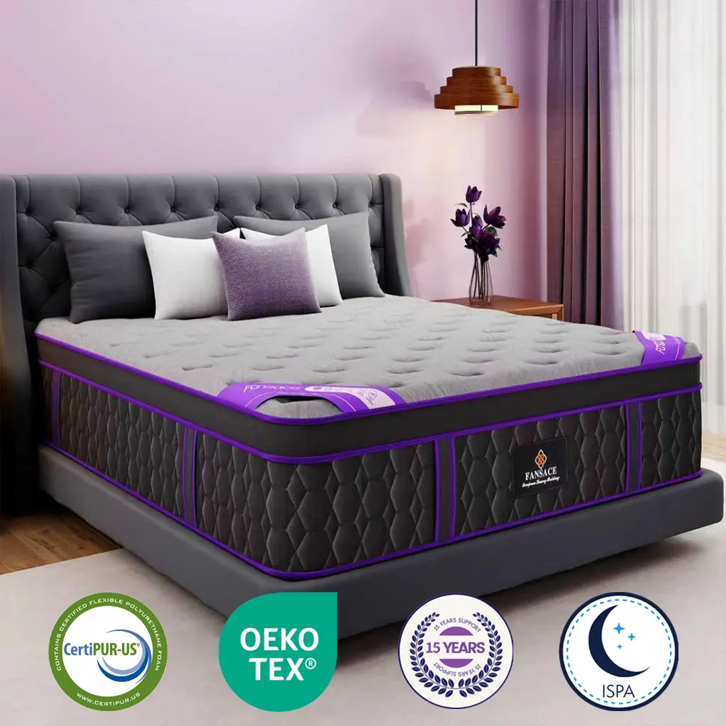 【2026 Upgraded】FANSACE 12/14/16 inch Twin/Full/Queen/King/California King Size Luxury Hybrid Mattress in a Box,Fiberglass-Free,CertiPUR-US Certified,Cooling Gel Memory Foam,Pocket Spring Support, Medium Firm, Strong Edge Support, Breathable Comfort