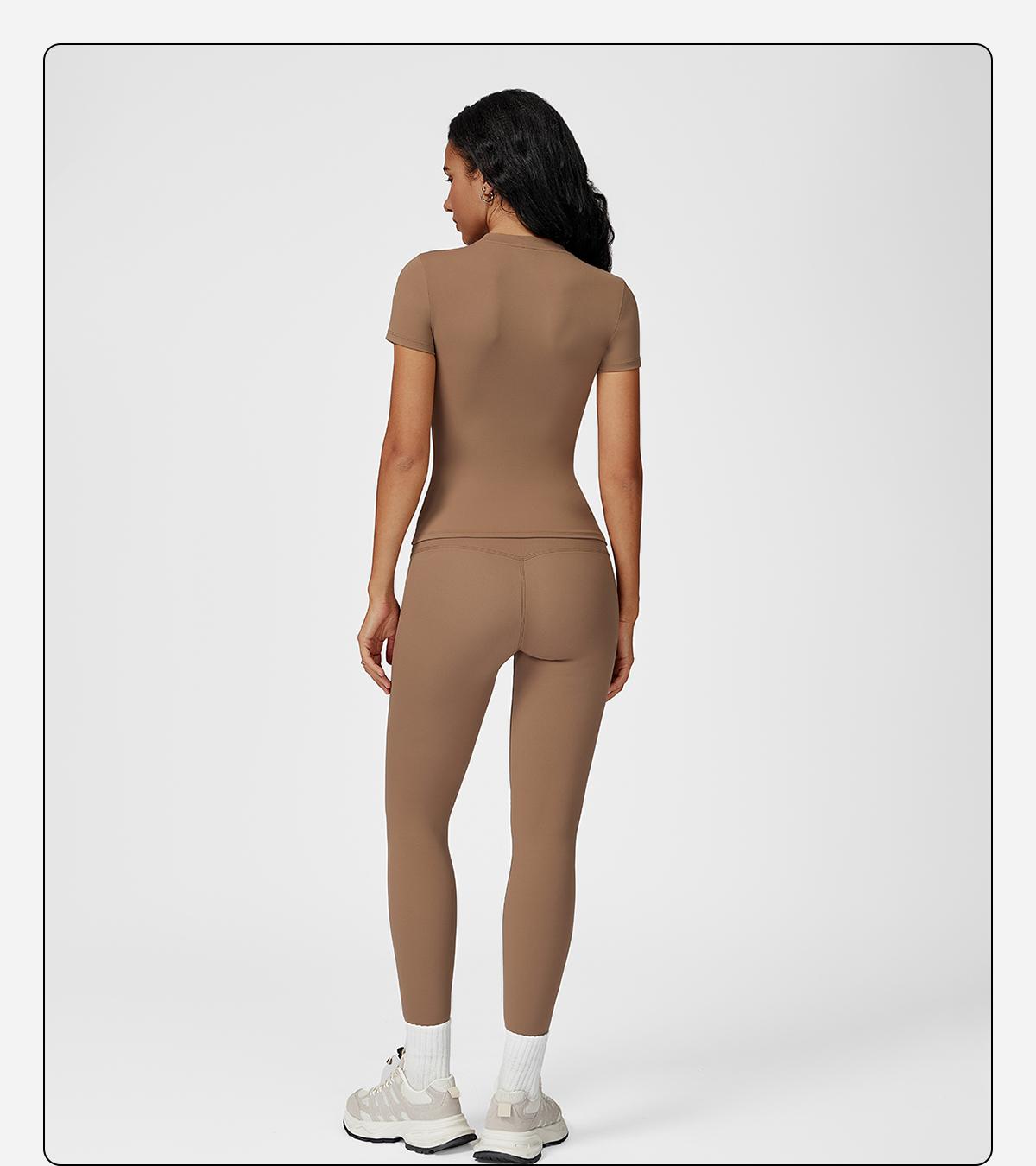 Women’s Solid Color Top & High Waist Leggings Sports Set by MFVIM - Casual, Comfortable, Breathable Two-Piece for Yoga, Gym, Workouts, Running, Ladies’ Gym Sportswear for All Seasons, Yoga Clothing Set,back to school,back to school haul