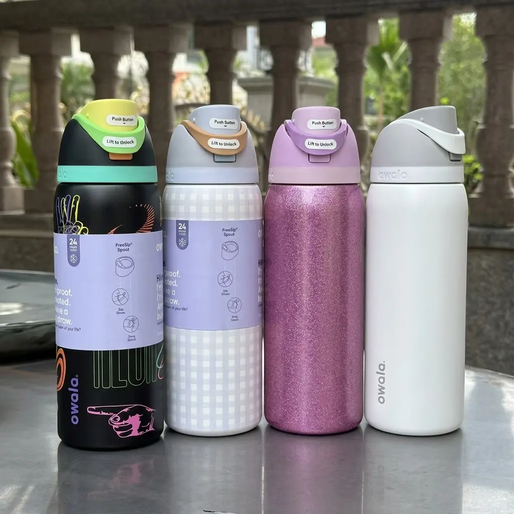 Owala FreeSip Insulated Stainless Steel Water Bottle with Straw, Leakproof Locking, Sip or Chug Spout, BPA-Free, Insulated for Sports, Travel & School- 24oz / 32oz