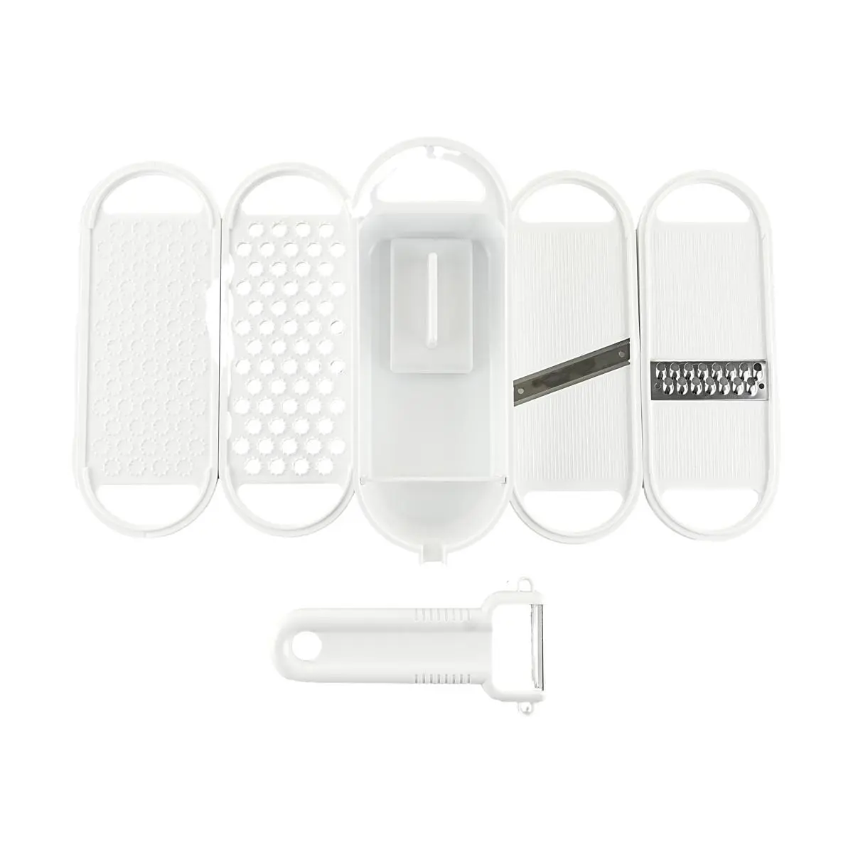 FREIZ Japan GC Vegetable Slicer Set - Mandoline Grater for Kitchen Prep, Julienne & Slice, White