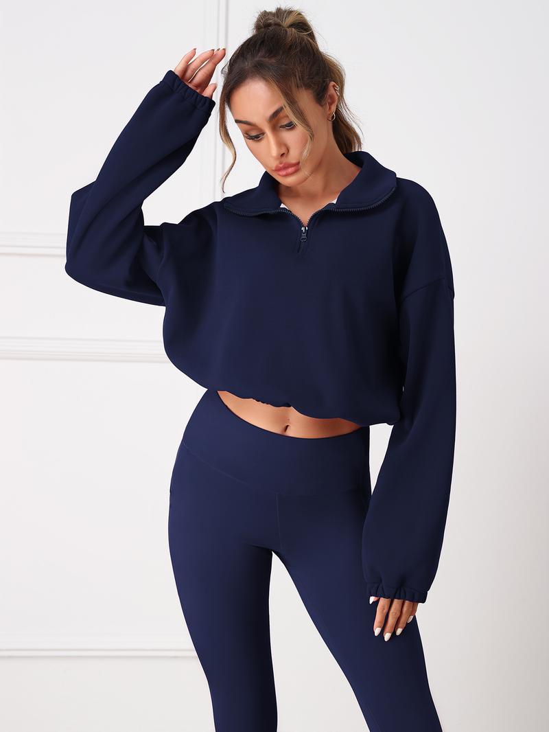 CHRLEISURE Fleece Women Suit Women's Winter Set Fleece Leggings Long Sleeved Tops for Daily Sports Wear in Warm Burgundy