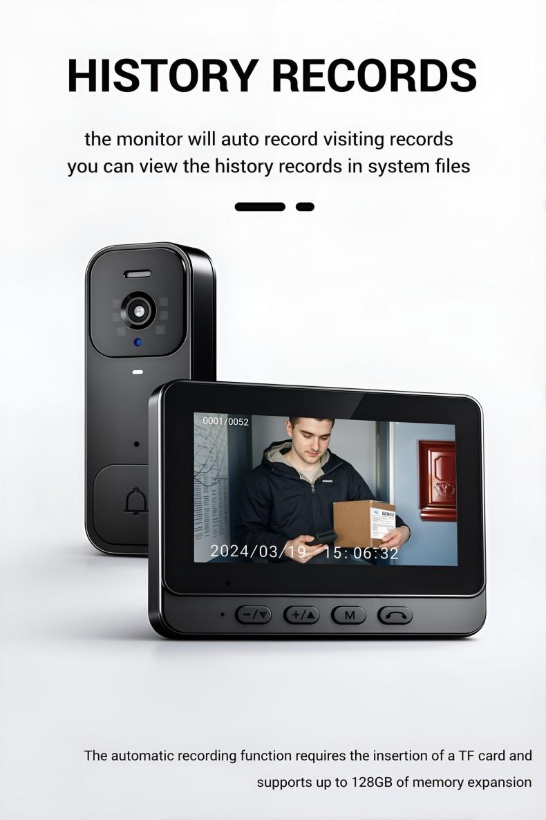 2026 Upgraded X7/X8 No WiFi Video Doorbell with Screen – Wireless Doorbell Camera, No App, No Monthly Fees,Two-Way Talk, Night Vision