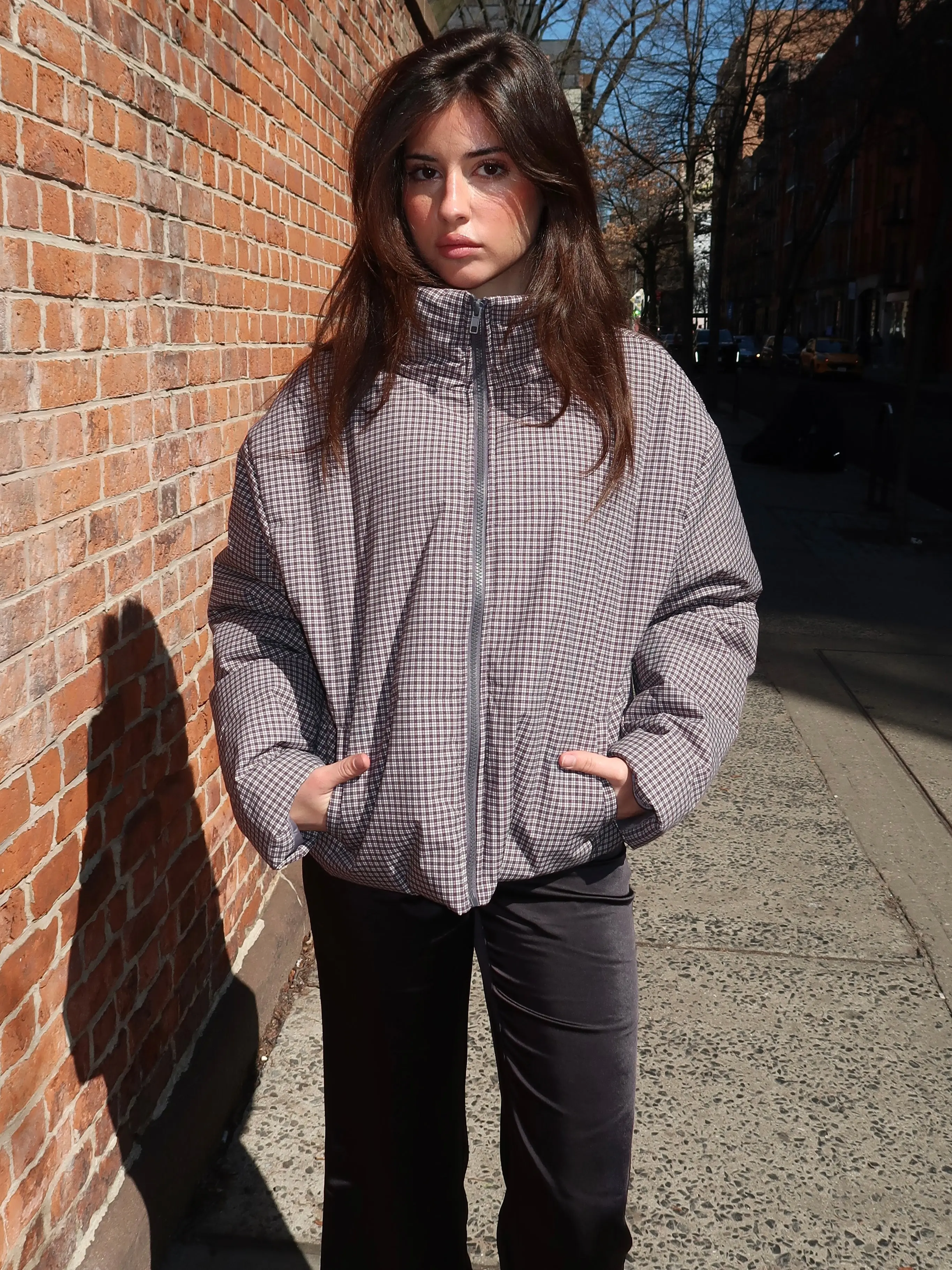 Emerson Puffer Jacket in Plaid Multi