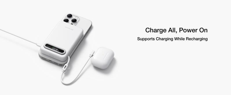 【Exclusive TikTok Gift】ECOFLOW Rapid Mag Power Bank 10,000mAh, Qi2.2 25W Wireless Charging, 0.6'' Ultra-Slim Magnetic Portable Charger, Built-in USB-C Cable, Qi2 Certified Fast Charging Battery for iPhone 17/16/15/14/13/12