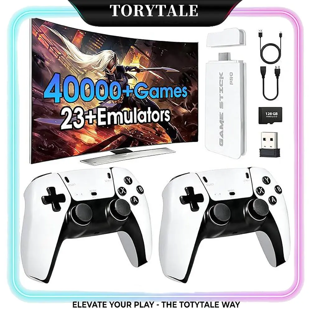 Retro Mass Games Console , 19 Emulators, 2 Wireless Controllers, (No PS2/N64/Gamecube) HD Output, Built-in Games, Portable Tech Gadget  - Father's Day Gifts, Dad Gift for Adults, Fathers Day Gift Ideas, Men's Stuff