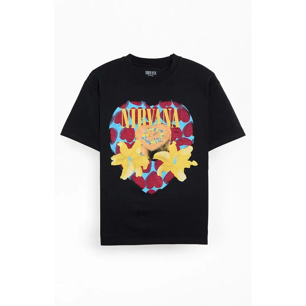 PacSun Men's Nirvana Heart T-Shirt - Multicolor