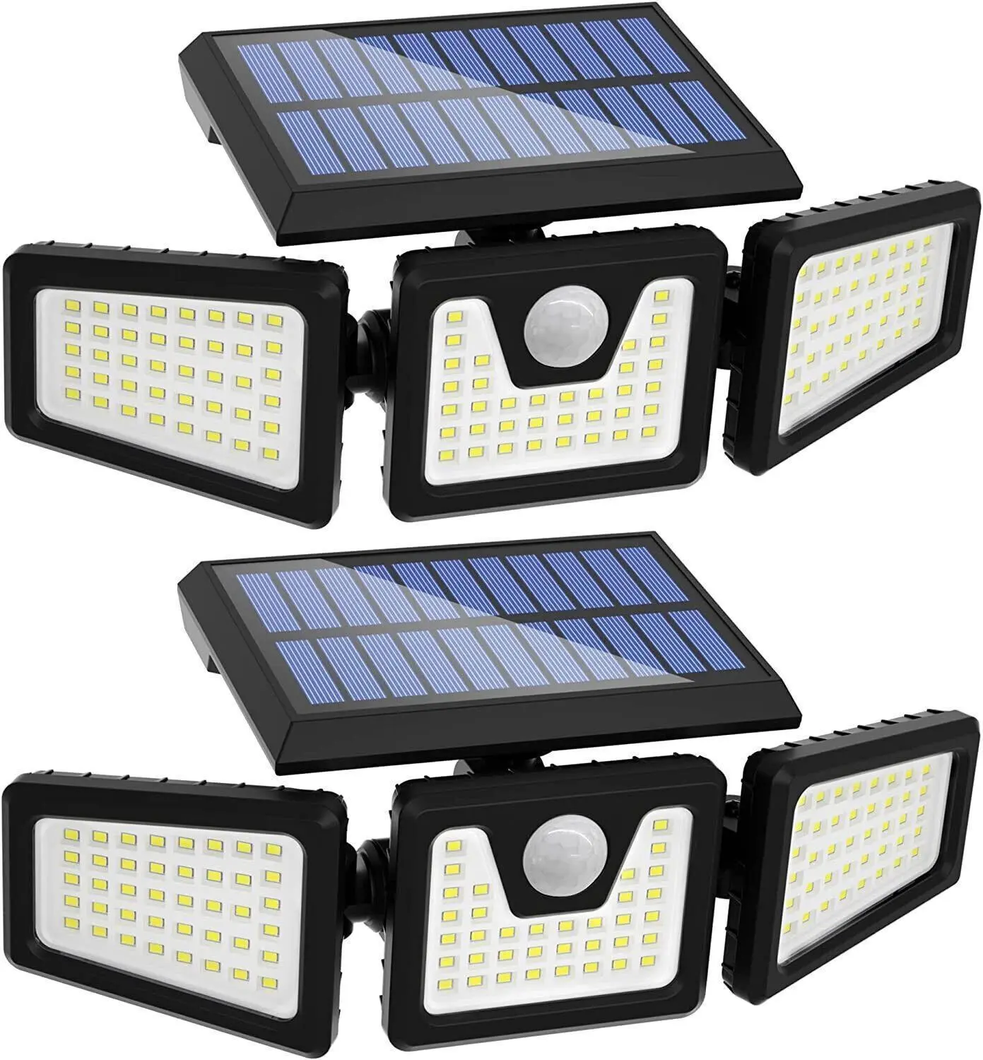 2pc Solar Outdoor Lamps - Cordless Motion Sensor, IP65 for Wet Garden Use, 8W High Brightness, Polycarbonate, Water Resistant, Batteries-Powered Home Improvement Security Deterrent Landscape Lighting for Garden Camping