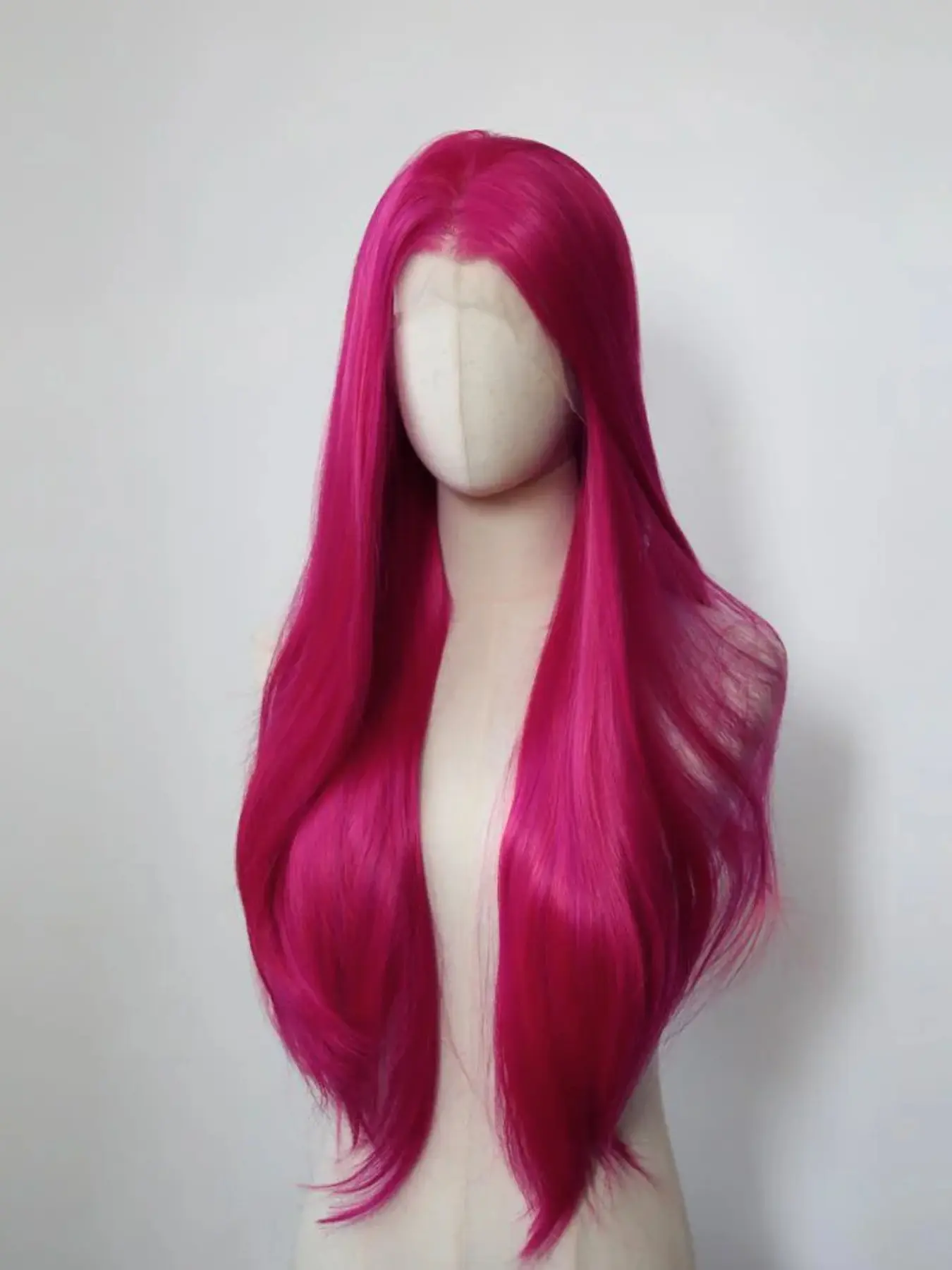 Hot Pink Lace Wig for Women 26 Inch Long Straight  Hairstyle 13*4 Lace Front Wigs High Quality Premium Synthetic Hair Synthetic Lace Wigs Natural Look for Cosplay Artificial Wig