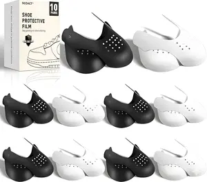 NEGACT 10 Pairs Crease Protectors for Sneakers Shoe Crease Protector No Creases for Air Force Jordan Dunk Low Men's 7-13 Women 5-9 Silicone Toe Box Shields Anti-Crease Shoe Protectors