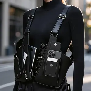 Premium Leather Unisex Shoulder Bag for Men & Women Anti-theft Hidden Storage for Cell Phones & Outdoor Gear Versatile for Cycling Hiking & Other Hunting & More，Wide range of uses，Premium Leather Organiser