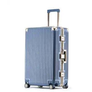 Carry-on aluminum frame trolley case, TSA customs lock, women's 26-inch travel case, universal wheels, men's lock combination carry-on case