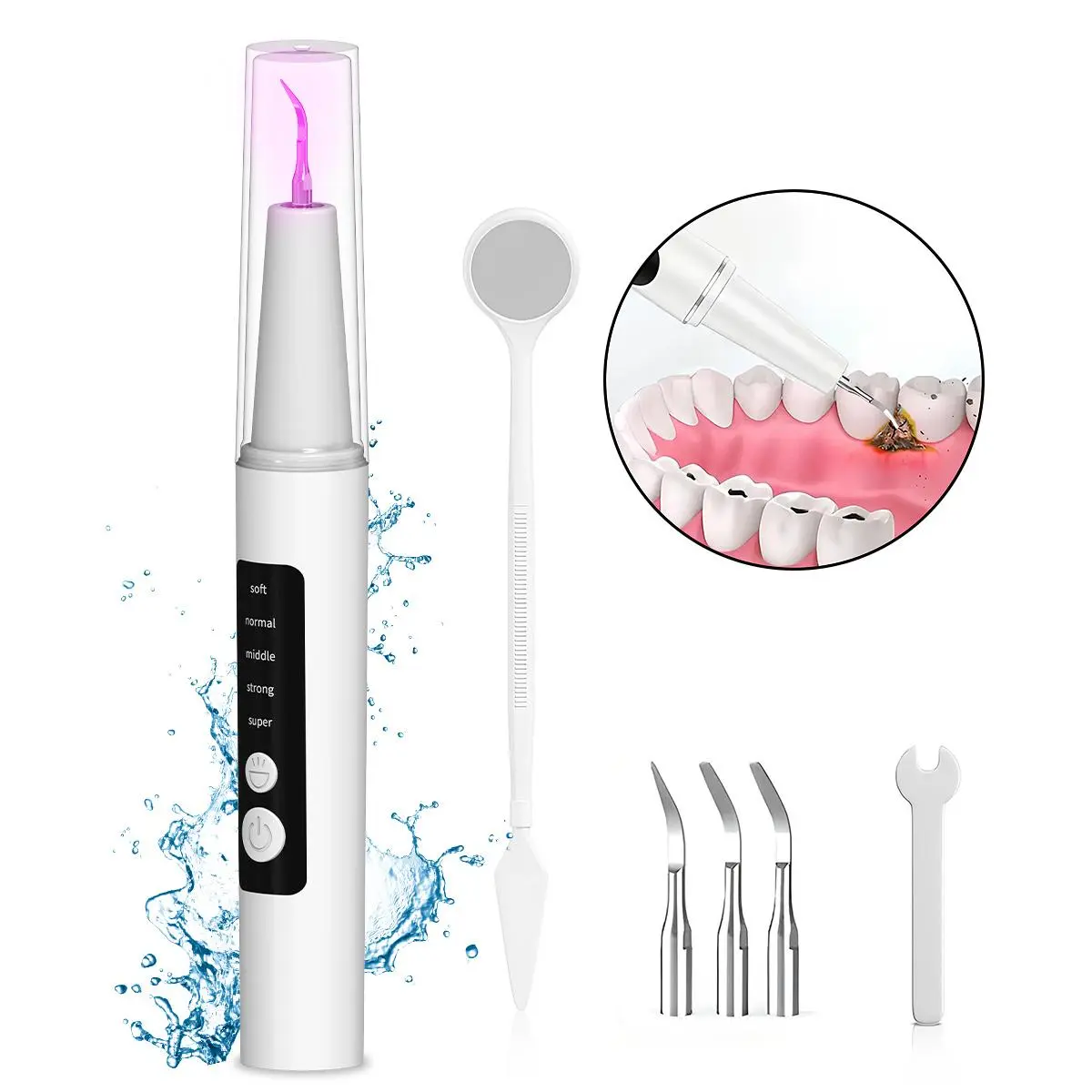 Oceantree Rechargeable Electric Oral Scaler with LED Light, 5 Modes, Water Flosser - Cost-Effective Home Teeth Cleaning Kit for Adults' Daily Oral Care#SummerVibes