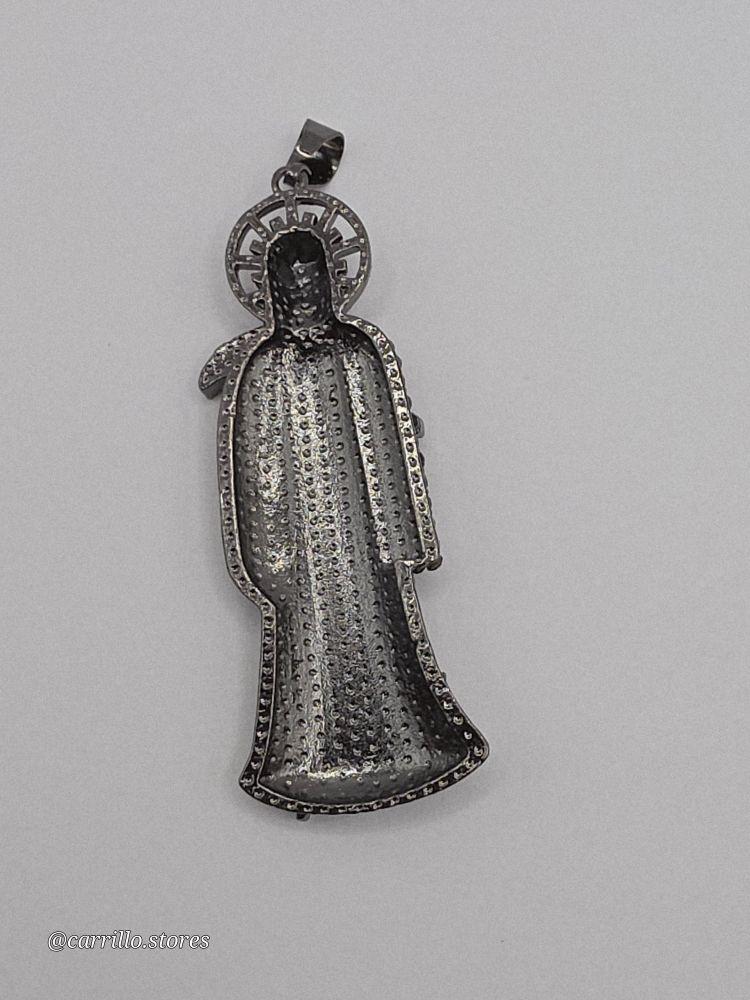 THE GRIM REAPER/La Santa Muerte fashion pendant gold-plated black color 3"inches NO CHAIN Bladenecklace Rhinestone Decor Charm Rhinestone Decor Cross