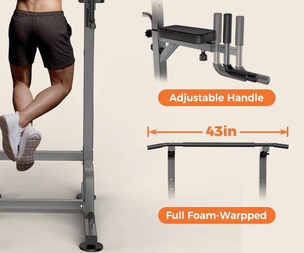 Relife Sports Power Tower Pull Up Bar Dip Station for Home Gym Adjustable Height Strength Training Workout Equipment dealsforyoudays Exercise Machine SpringStatements