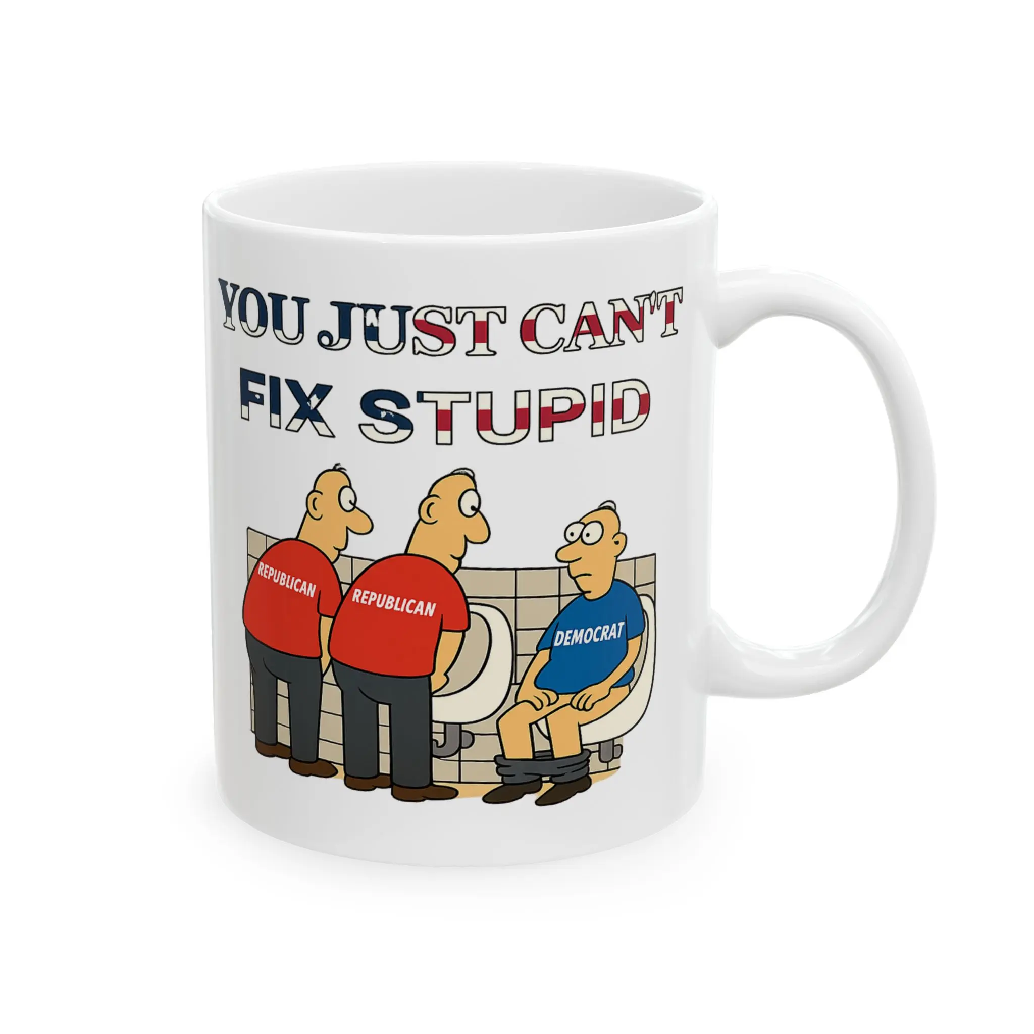 You Can't Fix Stupid Mug, Funny office mug, Cartoon Ceramic Mug, Printed, Glossy, Reusable, Funny Mom Coffee Mug, Donald Trump Smiling Mug, Aesthetic Accountant Coffee Mug, Funny Gift, White Elephant Gift,