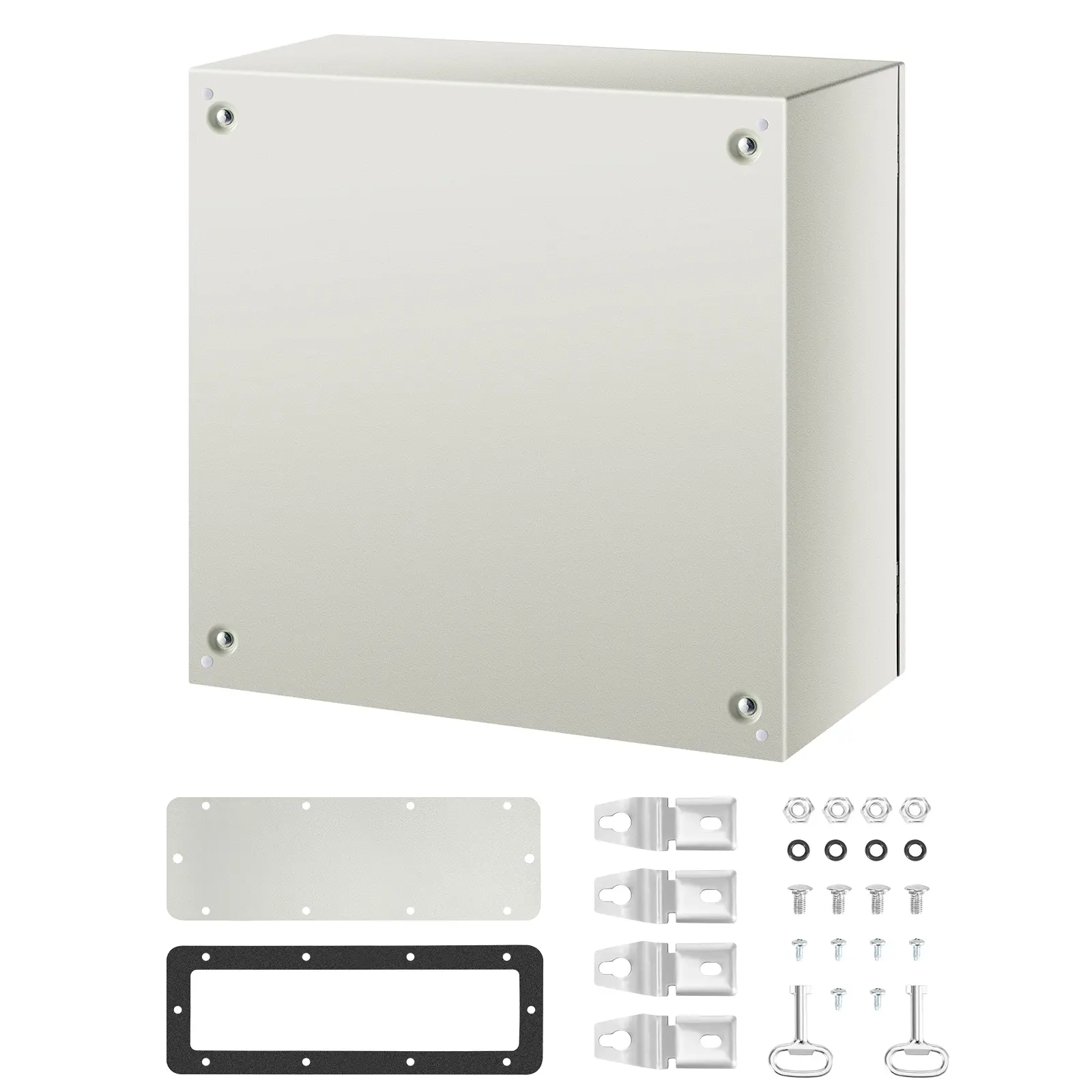 NEMA 4X Metal Electric Enclosure 24x24x12 Inch IP66 Water Dust Resistant for Outdoor Indoor Use with Mounting Plate