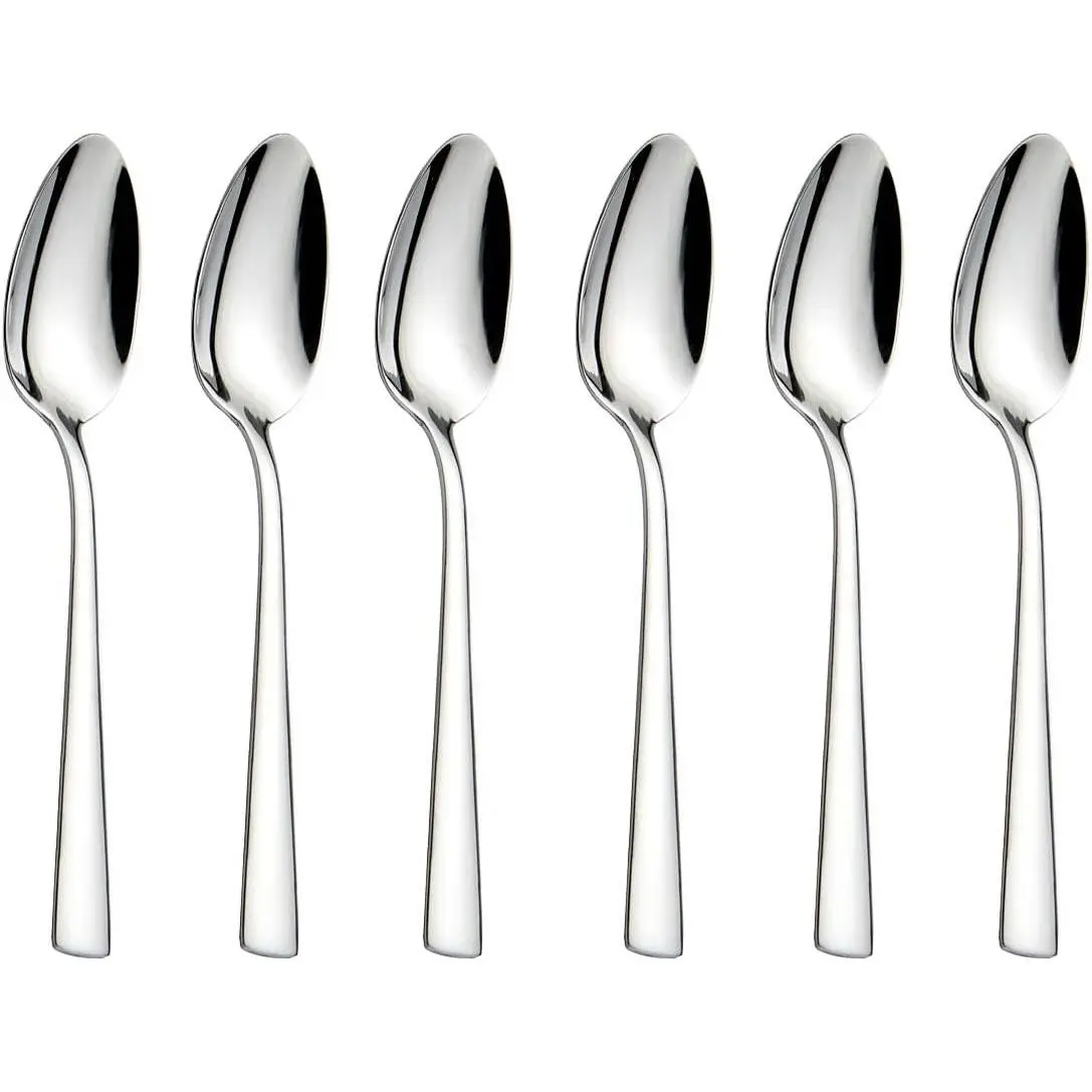 6pcs Square 18/0 Stainless Steel Cutlery Teaspoons Set - 6.29in, 0.92oz, Mirror Polish, Synthetic Mix-and-Match Tableware for Home Use, Ideal for Coffee, Milk Needs for Everyone