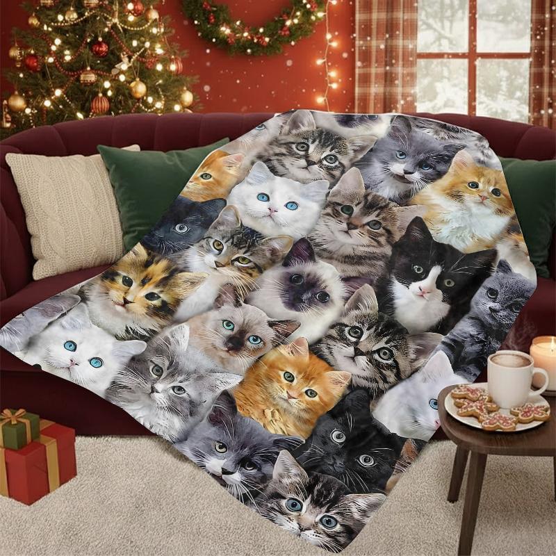 Cute Cat Pattern Blanket, Soft Comfortable Throw Blanket, Air-conditioned Room Blanket, Warm Nap Blanket for Home & Office, Fluffy Blanket Cute Cat Pattern Blanket, Soft Comfortable Throw Blanket, Air-conditioned Room Blanket, Warm Nap Blanket for Home & Office, Fluffy Blanket