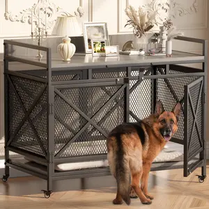 [LIVE] COZPAW Large Dog Crate Furniture | 48/52/71/78/86Inch  Wooden Kennel for Extra-Large Dogs | Heavy-Duty Indoor Wire Crate  dogcages dog kennel lockable wheel