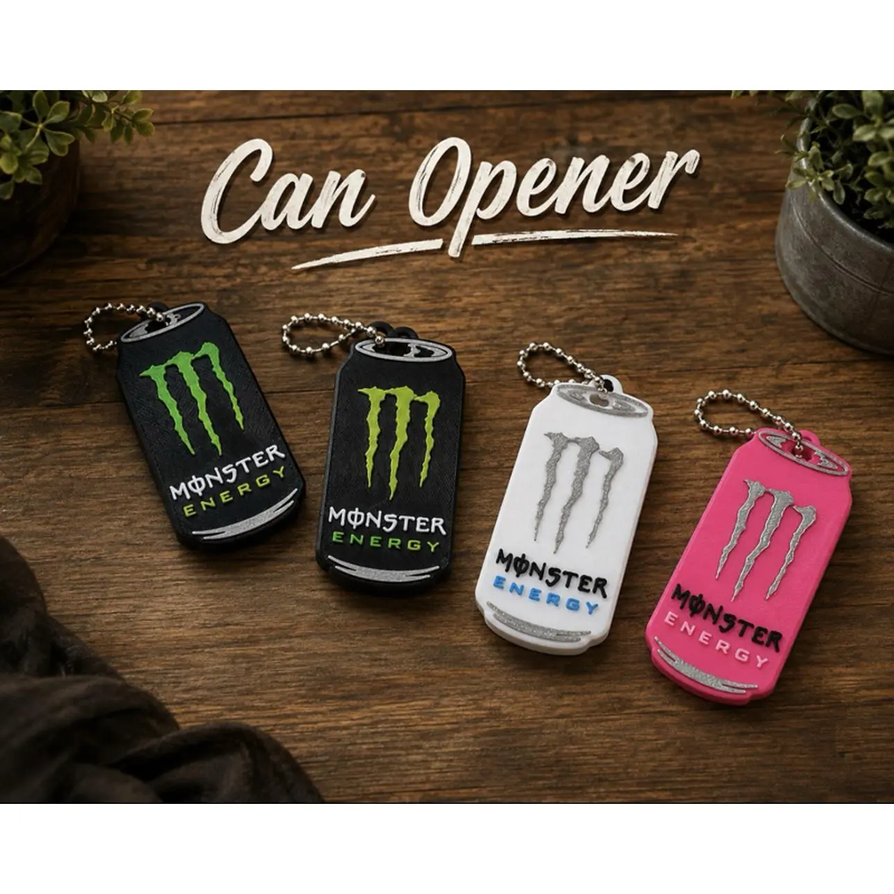 Monster Energy Can Opener - Portable Keychain Design for Easy Access to Your Energy Drinks
