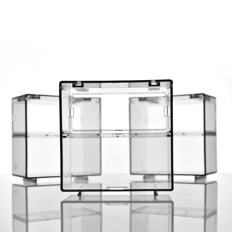 〔CC55〕1Set Double Layer Small Scale Car Model Display Box Transparent Dustproof Storage Box Large Capacity Desktop Organizer Box