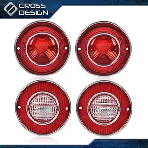 CROSSDESIGN 4Pcs/Set Tail Light + Backup Lights Lamps Red Fit For 1975-1979 Corvette C3 5.7L