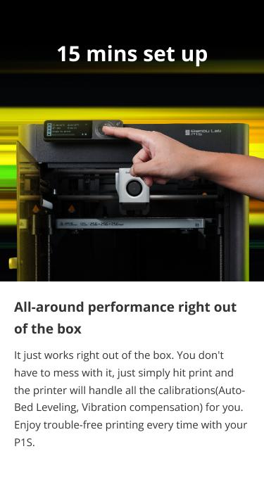 Bambu Lab P1S 3D Printer, P1S Combo (with AMS), Support Up to 16 Colors/Multi Materials, 500mm/s Fast Printing & High Precision, CoreXY & Auto Bed Leveling, Ready-to-Use FDM 3D Printers Large Print Size