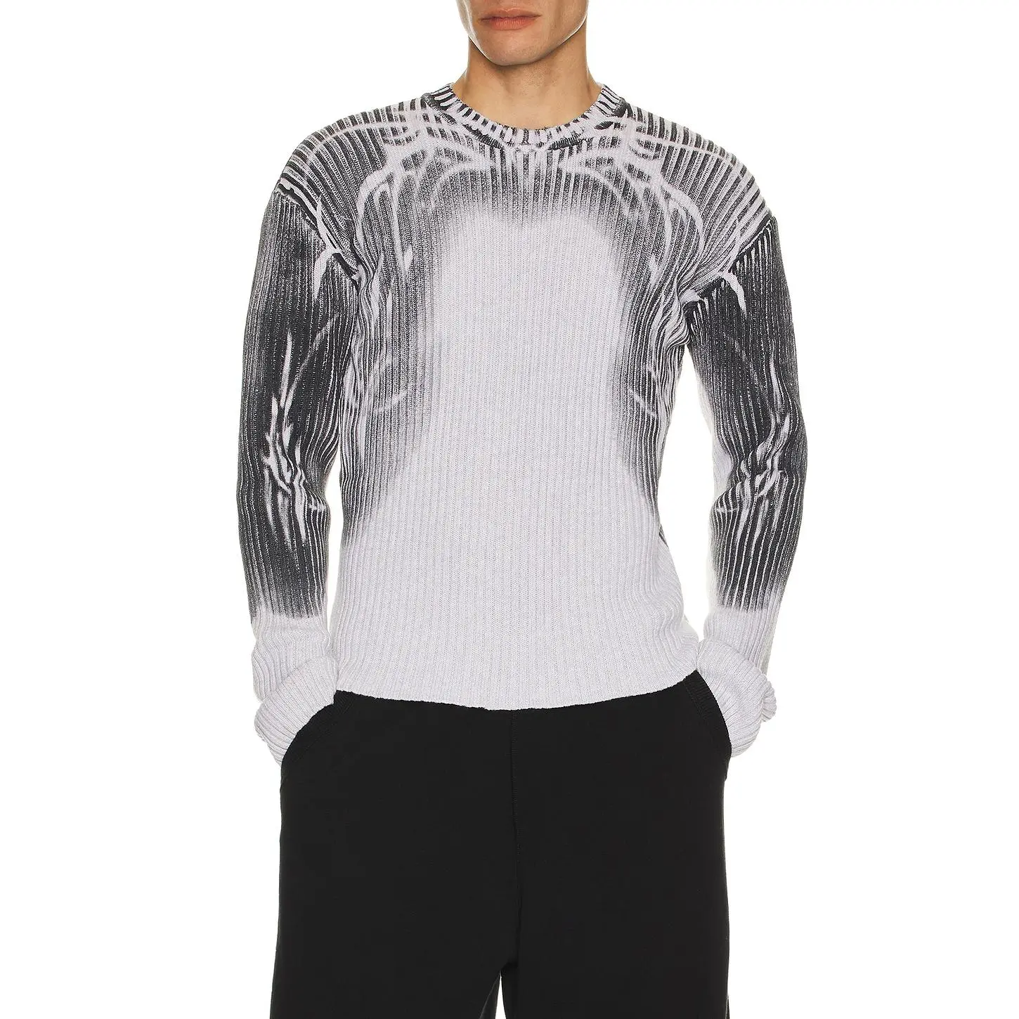 Jaded London Tattoo Spray Knit Sweater in Grey